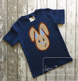 Boy Bunny appliqué machine embroidery design