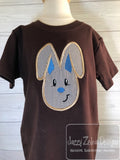 Boy Bunny appliqué machine embroidery design