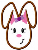 Girl Bunny appliqué machine embroidery design