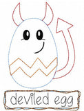 Deviled Egg shabby chic bean stitch applique machine embroidery design