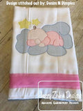 Sleeping baby on cloud sketch machine embroidery design