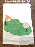 Golf hole sketch machine embroidery design