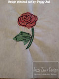 Modern Rose sketch machine embroidery design