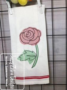 Modern Rose sketch machine embroidery design
