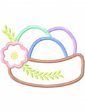 Nest with eggs and flower applique machine embroidery design