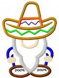 Cinco de Mayo Sombrero gnome applique machine embroidery design