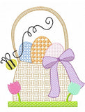 Easter Basket motif filled machine embroidery design