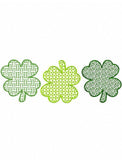 Clover trio motif filled machine embroidery design