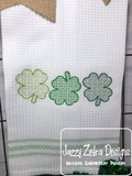 Clover trio motif filled machine embroidery design