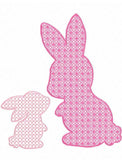Bunny and baby bunny motif filled machine embroidery design