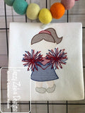 Cheerleader Sketch Machine Embroidery Design