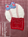 Brother's biggest fan saying girl baseball with bow shabby chic bean stitch applique machine embroidery design