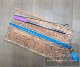 Reusable straw bag or pencil case in the hoop machine embroidery design