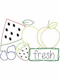Fresh fruit shabby chic bean stitch appliqué machine embroidery design