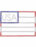 USA Flag vintage stitch appliqué machine embroidery design