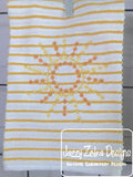 Sun with candlewick stitch machine embroidery design