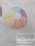 Beachball motif filled machine embroidery design