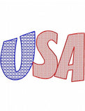 USA word motif filled machine embroidery design