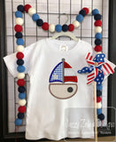 Patriotic Boat applique machine embroidery design