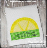 Lemon/orange/lime slice with blank frame vintage stitch appliqué machine embroidery design
