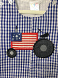 US flag patriotic tractor applique machine embroidery design