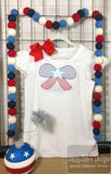 Patriotic star bow motif filled machine embroidery design