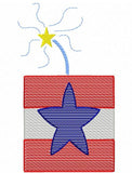 Firecracker sketch machine embroidery design