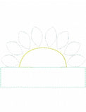 Daisy with blank box raggedy edge bean stitch shabby appliqué machine embroidery design