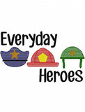 Everyday Heroes sketch machine embroidery design