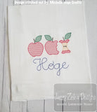 Apple trio motif filled machine embroidery design