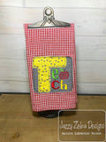 Teach bean stitch appliqué patch machine embroidery design