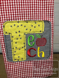 Teach bean stitch appliqué patch machine embroidery design
