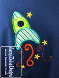 Rocket Ship Appliqué Machine Embroidery Design