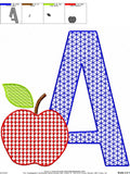 Motif Letters with apple font machine embroidery design