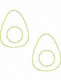 Tear drop with circle cutout In the Hoop earrings machine embroidery design