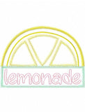 Lemonade saying lemon vintage stitch appliqué machine embroidery design