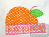 Just peachy saying peach vintage stitch appliqué machine embroidery design