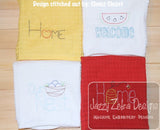 Summer home words mini machine embroidery design set of 4 bundle