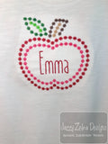 Apple with candlewick stitching machine embroidery design