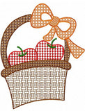 Basket of Apple motif filled machine embroidery design