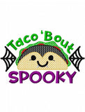 Taco 'bout spooky vampire taco saying machine embroidery design