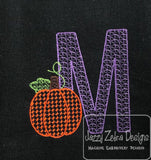 Pumpkin motif filled font machine embroidery design bundle
