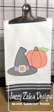 Witches Hat and pumpkin sketch embroidery design