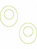 Oval with circle cutout In the Hoop earrings machine embroidery design