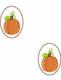 Pumpkin sketch oval In the Hoop earrings machine embroidery design