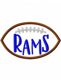 Rams Football appliqué machine embroidery design
