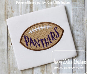 Panthers football appliqué embroidery design