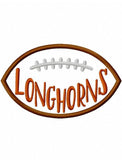 Longhorns Football appliqué machine embroidery design