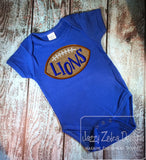 Lions football appliqué embroidery design