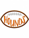 Hounds football appliqué embroidery design